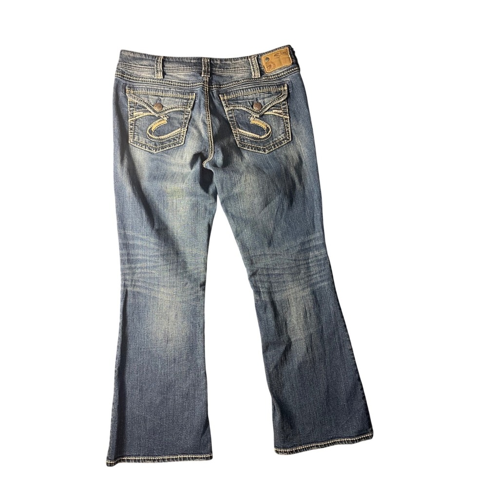 Silver Jeans Co Suki Bootcut Jeans Womens 34 Blue Mid Rise Flap Pocket Denim - Picture 9 of 10